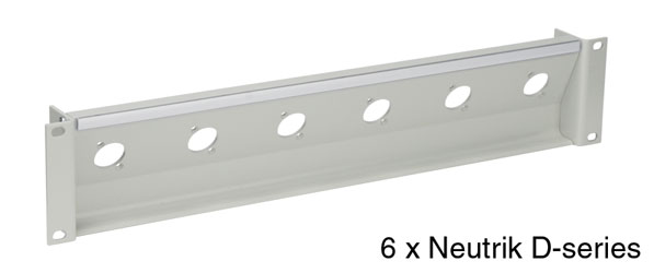 CANFORD TAILBOARD PANEL Angled 2U 4x Neutrik D-series / opticalcon / Fibreco mini, grey