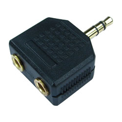 ADAPTER 23MJS-3MJP 2 x 3-pole 3.5mm jack socket - 3-pole 3.5mm jack plug, Economy