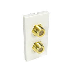 CANFORD AV MODULE Economy, Dual F type, coupler type, half module, white