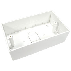 CANFORD AV PLASTIC SURFACE BOX Economy, 2-gang, 45mm deep, white