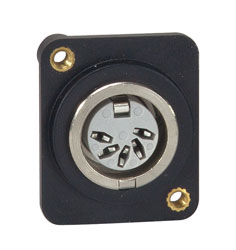 CANFORD D-SERIES 5 pin DIN, M3 tapped mounting holes, black