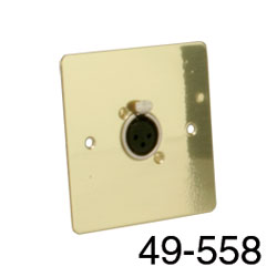 CANFORD CONNECTOR PLATE UK 1-gang, 1x XLR female, polished brass