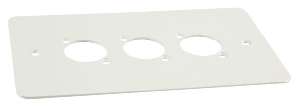 CANFORD F3W CONNECTOR PLATE 2-gang, 3 mounting holes, white