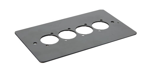 CANFORD F4B CONNECTOR PLATE 2-gang, 4 mounting holes, black