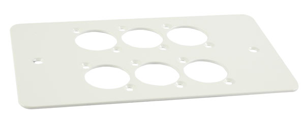 CANFORD F6W CONNECTOR PLATE 2-gang, 6 mounting holes, white