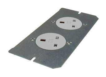 CANFORD FLOOR BOX Mains socket plate (with sockets)