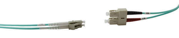 LC-SC MM DUPLEX OM4 50/125 Fibre patch cable 3m, aqua
