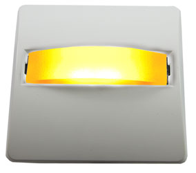 CANFORD LED SIGNAL LIGHT White plate, amber LED