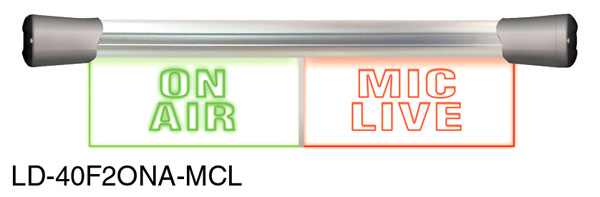 SONIFEX LD-40F2ONA-MCL SIGNAL LED SIGN Flush-mount, twin, 2x 200mm, "On Air" & "Mic Live"