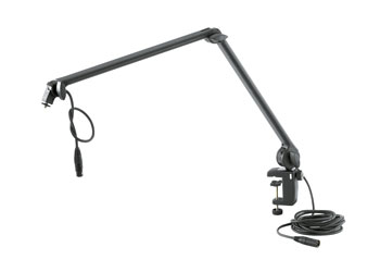 K&M 23860 ADJUSTABLE MIC ARM Internally wired, 460 to 960mm extension, 1.5kg capacity, black