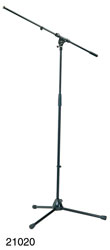 K&M 210/2 BOOM STAND Long folding legs, 900-1605mm, one-piece 840mm boom, die-cast base, black