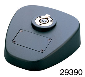 K&M 29390 GOOSENECK TABLE BASE 3-pin XLR input, 3-pin XLR output, removable plate, black