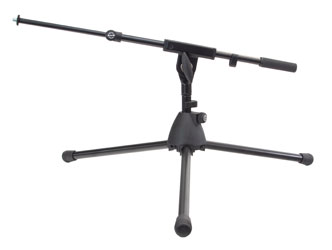 K&M 25935 LOW LEVEL BOOM STAND Folding legs, 250-300mm, two-piece 490-720mm boom, black