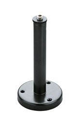 K&M 221 A TABLE MOUNT FLANGE Round steel base, 4mm cable entry hole, 150mm height, black