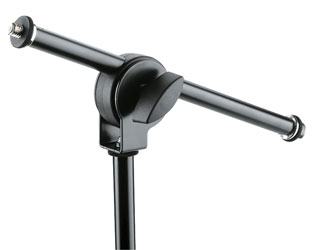 K&M 21431 MICROPHONE BOOM ARM One-piece arm, wing nut lock, 3/8 and 5/8 threads, 290mm, black