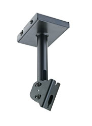 K&M 24496 LOUDSPEAKER MOUNT Ceiling, up to 25kg, 0-45 degree tilt, 90 degree swivel, black