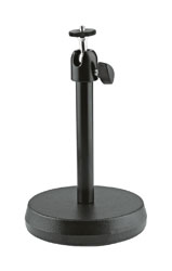 K&M 19781 CAMERA STAND Desktop, 360x90-degree adjustment, 214mm fixed height, round base, black