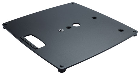 K&M 26713 BASE PLATE M Steel, 489x489x23mm, 3x M20 threads, black