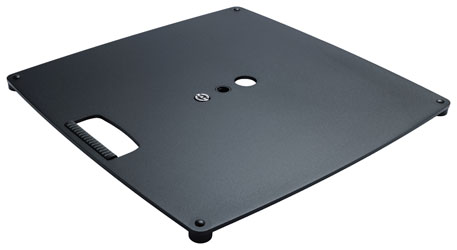 K&M 26715 BASE PLATE L Steel, 550x550x23mm, M20 thread, black