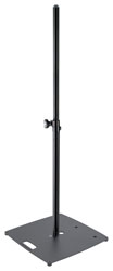 K&M 26727 LOUDSPEAKER STAND Floor, square base, up to 50kg, 1110-1810mm, spring-loaded bolt, black