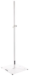 K&M 24654 LOUDSPEAKER STAND Floor, square base, up to 30kg, 1420-2420mm, spring-loaded bolt, white