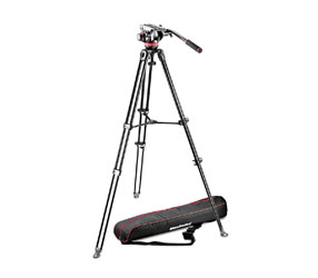 MANFROTTO MVK502AM-1 VIDEO TRIPOD With 502 fluid head, twin leg support, middle spreader