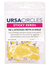 URSA STRAPS STICKY ZEROS ADHESIVE TAPE Hypoallergenic, 24mm diameter, with centre hole (pack of 90)