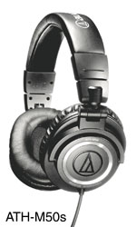 AUDIO-TECHNICA ATH-M50s HEADPHONES Closed, 38 ohms, 3.5mm jack, 6.35mm adapter, straight cable