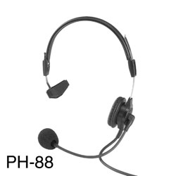 RTS PH-88E HEADSET 300 ohms, with 200 ohms mic, coiled cable, XLR 4-pin female