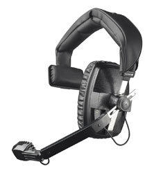 BEYERDYNAMIC DT 108 HEADSET Single ear, 50 ohms, 200 ohms mic, unterminated cable, black