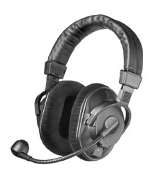 BEYERDYNAMIC DT 290 MK II HEADSET Dual ear, 250 ohms, 200 ohms mic, unterminated cable, black