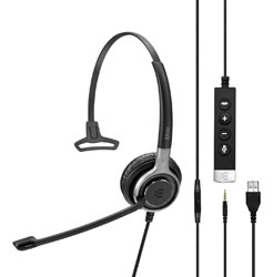 EPOS IMPACT SC 635 USB HEADSET Single-sided, inline call control, jack/USB