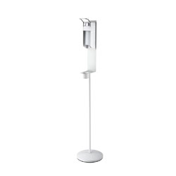 K&M 80328 DISINFECTANT STAND Floor standing, includes 500ml dispenser, round base, drip cup, white