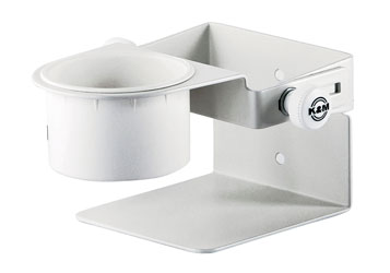 K&M 80370 DISINFECTANT HOLDER Wall mount/table top, adjustable drip cup, white