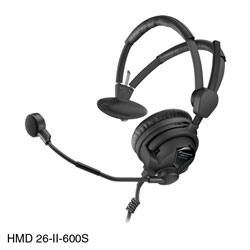 SENNHEISER HMD 26-II-600S HEADSET Single ear, 600 ohms, 300 ohm dyn mic, without cable