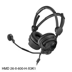 SENNHEISER HMD 26-II-600-H-X3K1 HEADSET, 600 ohm, dynamic mic, 3m coiled cable, 6.35mm jack, XLR3M