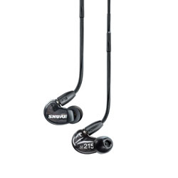 SHURE SE215 EARPHONES In-ear, single dynamic driver, detachable cable, black