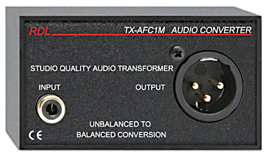 RDL TX-AFC1M AUDIO CONVERTER Unbalanced to balanced, RCA (phono) to XLR3M
