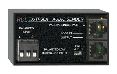 RDL TX-TPS6A FORMAT-A SENDER Passive, single pair, 1x balanced line input