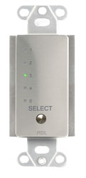 RDL DS-RCS4 REMOTE 4-channel, single selection button, stainless steel