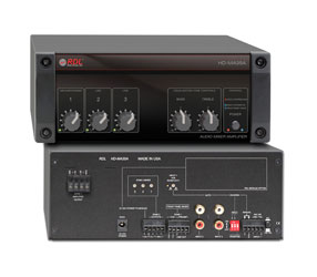 RDL HD-MA35A MIXER AMPLIFIER 35W, 25/70/100V, 3-channel, 2x dual RCA (phono), 1x terminal