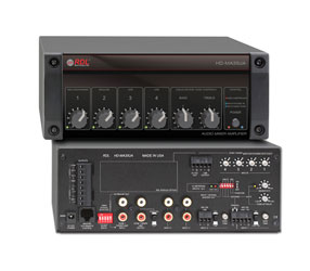 RDL HD-MA35UA MIXER AMPLIFIER 35W, 25/70/100V, 4-channel, 2x dual RCA (phono), 2x terminal