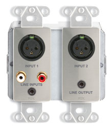 RDL DDS-RN31 DANTE INTERFACE Bi-directional, mic/line, 4x4, XLR/RCA/3.5mm jack in, PoE, silver