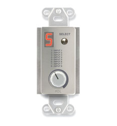RDL DS-SFRC8 ROOM CONTROL STATION In-wall, 8 sources, 3.5W/ohms, for SourceFlex System, silver