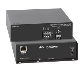RDL SF-NP35E DANTE INTERFACE Output, 35W mono, 70/100V, terminal block output, PoE++
