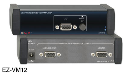 RDL EZ-VM12 DISTRIBUTION AMPLIFIER Video, VGA/XGA, 1x2, TTL / video, AC adapter