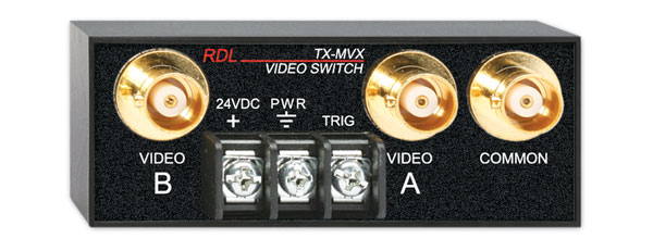 RDL TX-MVX VIDEO SWITCH Manual, 2x1 or 1x2, screw terminal control in, PAL/NTSC, BNC I/O