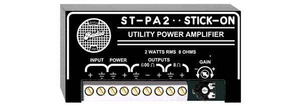 RDL ST-PA2 AMPLIFIER Mono, 1x unbalanced input, 2W, 8ohms