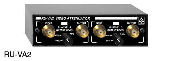 RDL RU-VA2 ATTENUATOR Video, dual-channel, rotary level controls, BNC I/O