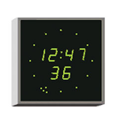 WHARTON 4900N.02.G.S.UK CLOCK 20mm green characters, surface mount, mains powered